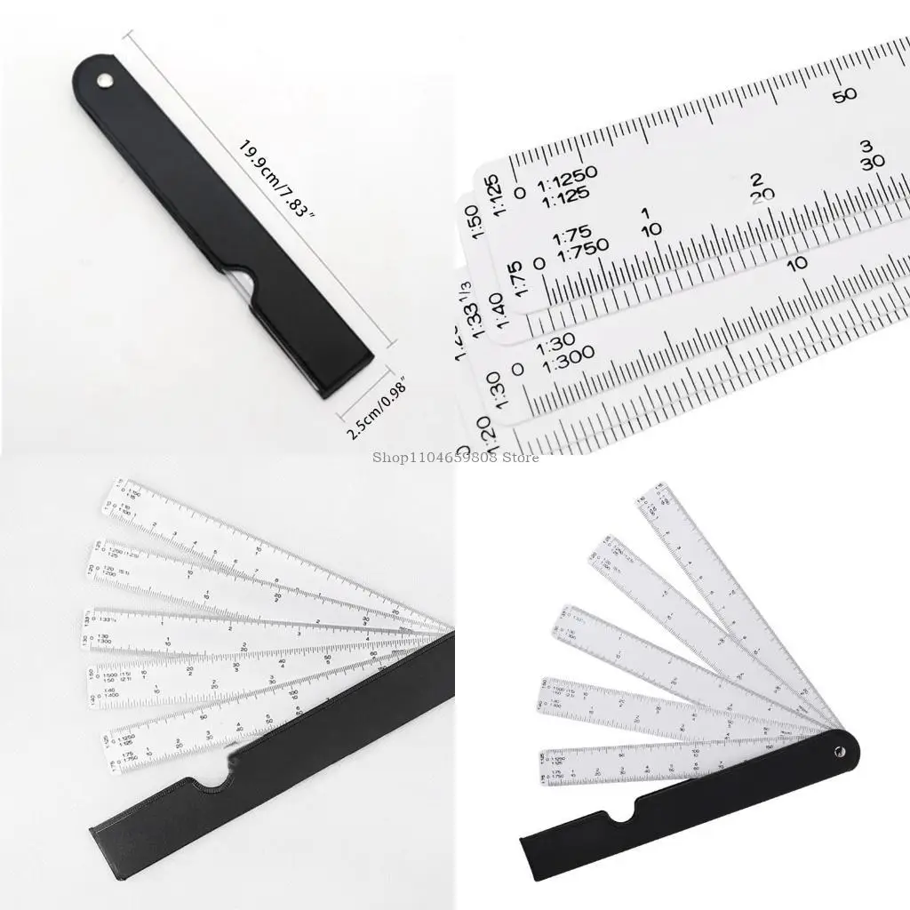 

Multi-Functional Fan Scale Ruler Draft Engineer Measuring Metric Office Supply