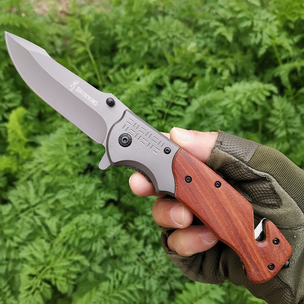 Outdoor convenient carrying pocket folding knife high hardness steel outdoor camping self-defense military tactical knife huntin