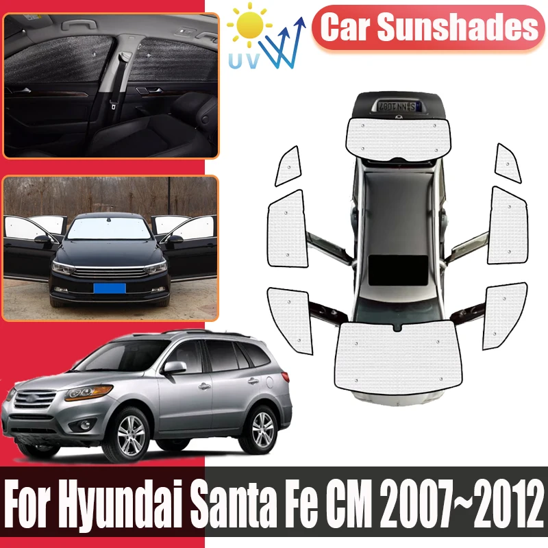 Full Coverage Sunshades For Hyundai Santa Fe CM 2007 2008~2012 Car Surround Visor Anti-UV Privacy Blocks Auto Covers Accessories