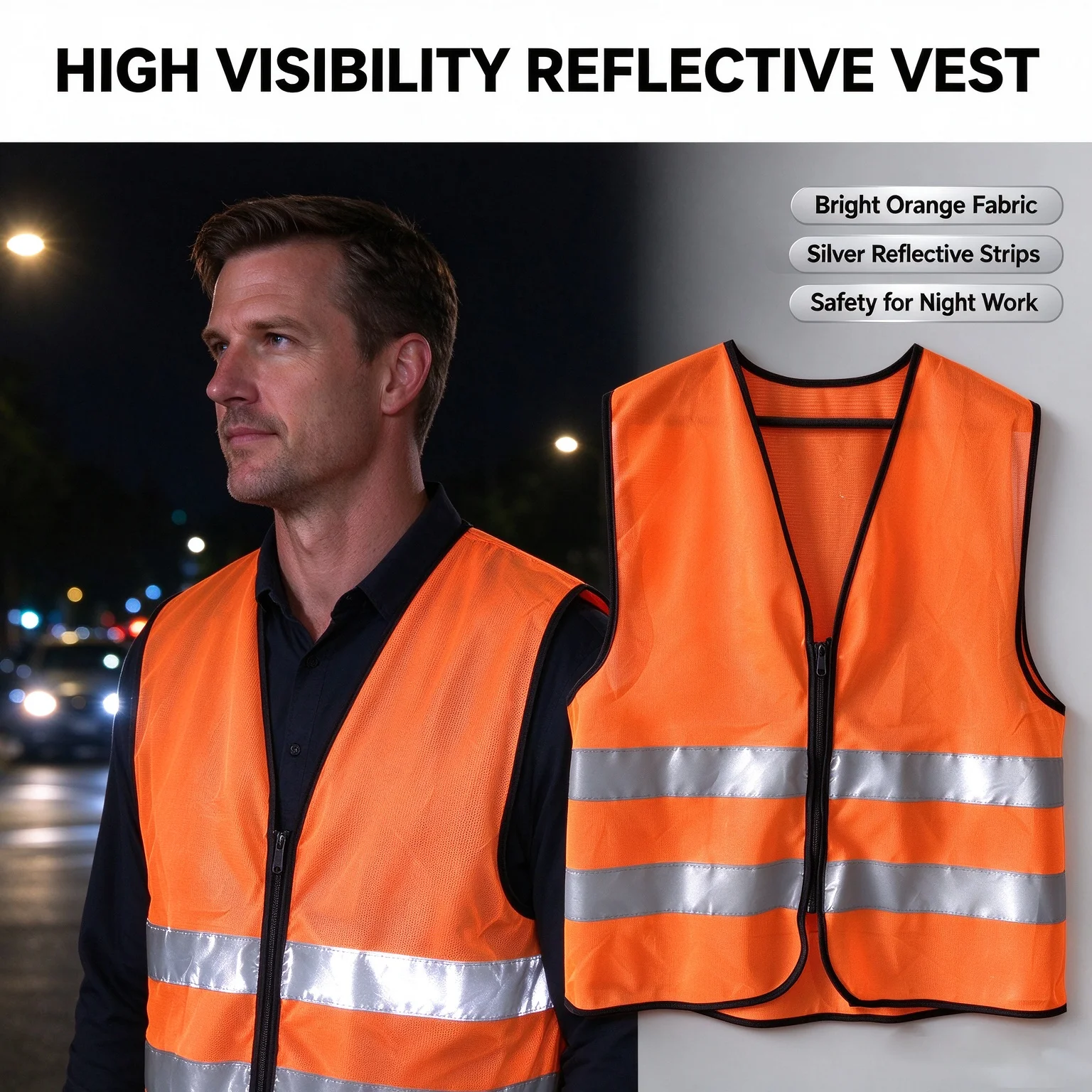 Reflective Vest, Construction Site, Environmental Sanitation, Traffic, Yellow Reflective Vest, Multiple Pockets for Duty
