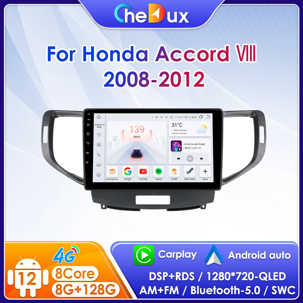 

Chedux 7862 Android Car Radio For Honda Accord 8 Ⅷ 2008-2012 Car Multimedia Navi GPS autoradio RDS DSP AI 4G Octa Core 7862