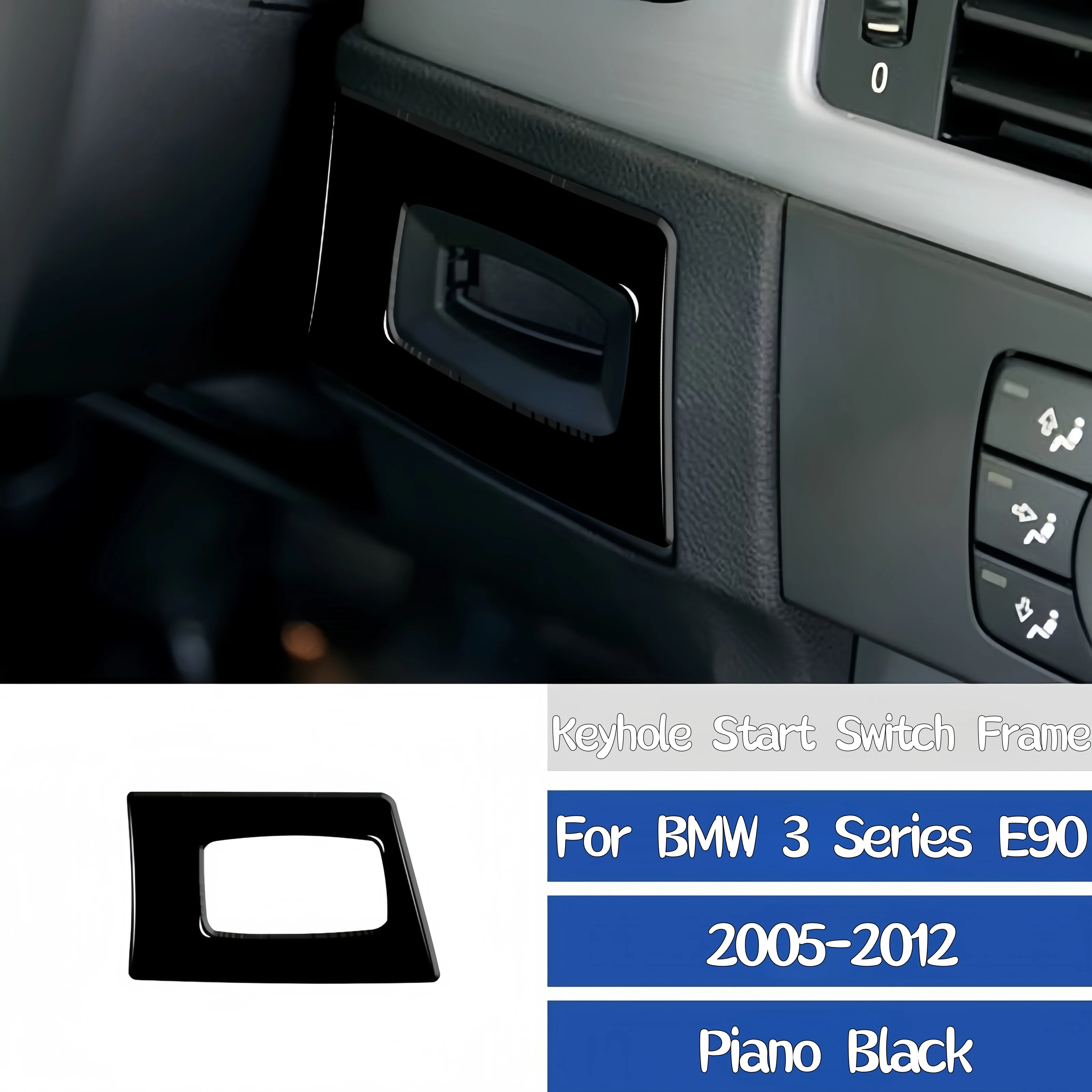

For BMW E90 2005-2012 Car Interior Accessories Piano Black Auto Ignition Switch Key Hole Frame Trim Cover Decoration Sticker