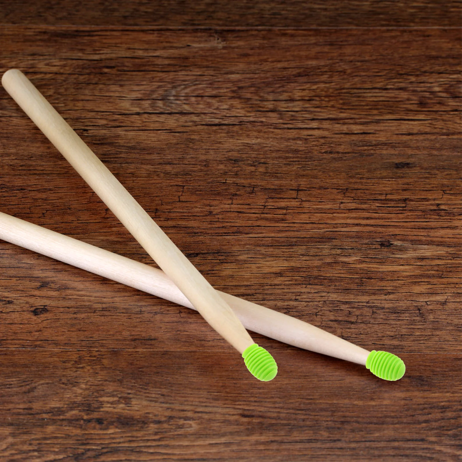 

2pcs Silicone Drumstick Mutes Drum Stick Silent Covers Noise Reduction For Home Practice Enhanced Grip Green Instrument