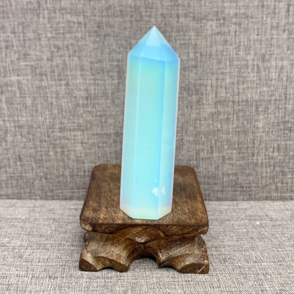 

Quartz Stone Opalite Crystal Tower Elegant Obelisk Gemstone Pillar Home and Office Energy Decoration Gift