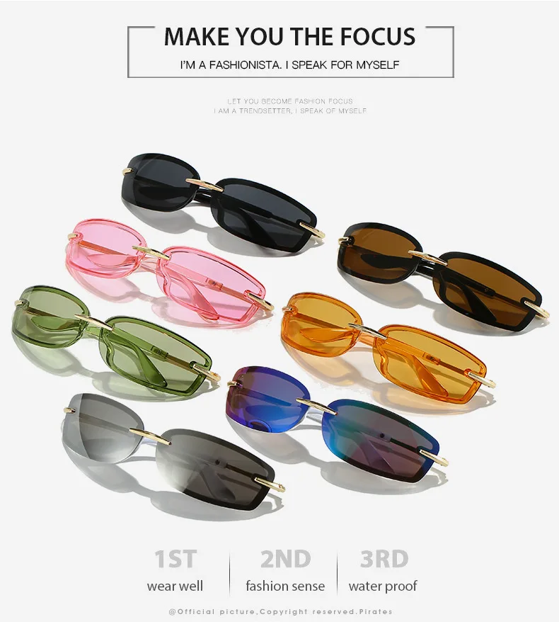 Coole randlose y2k Sonnenbrille für Frauen neue Steampunk Brille Trend Punk Shades Brillen Unisex Outdoor Brillen uv400 – Detail 1