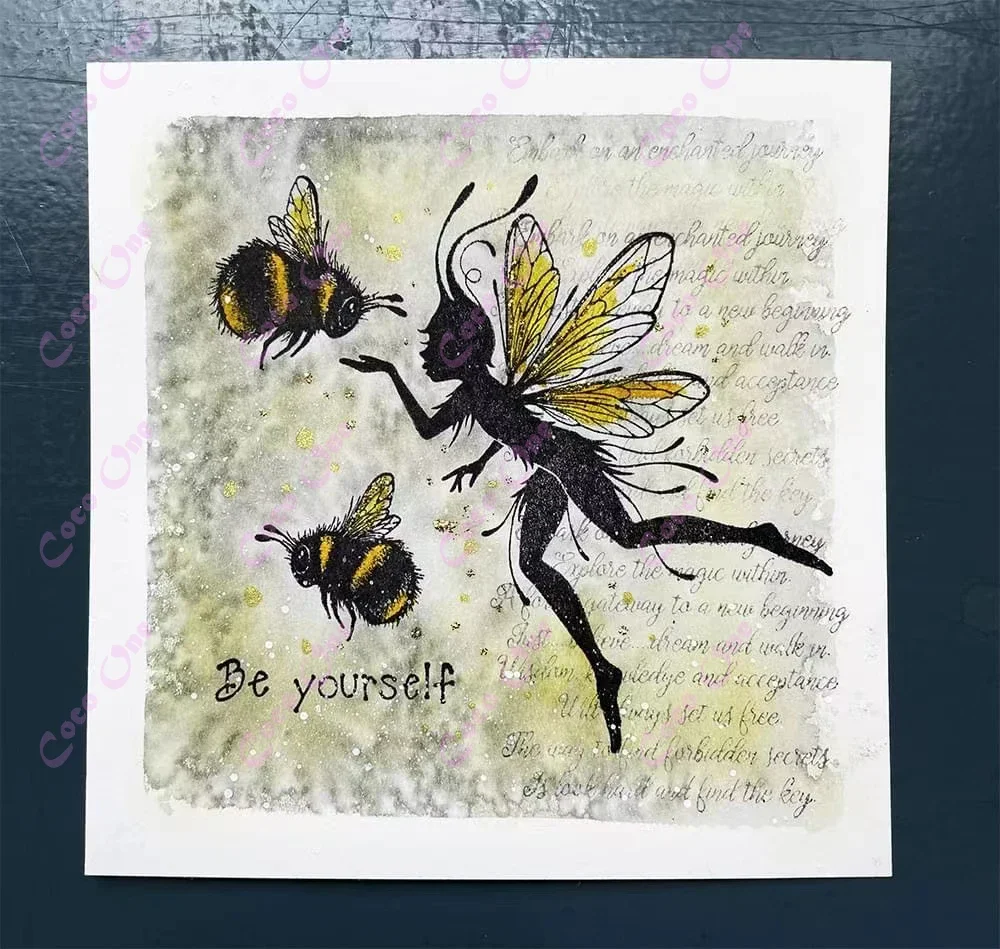 July New Flower Elf and Bee Clear Silicone Stamps for DIY Scrapbooking Craft Supplies Stamp Photo Album Card Making