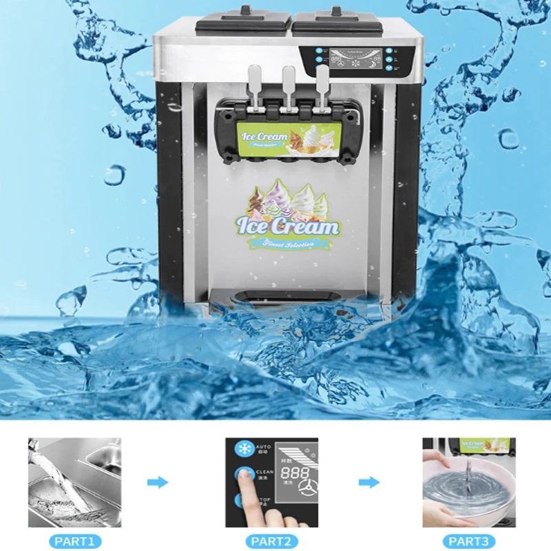 Ice Cream Machine, Commercial Automatic Large And Small Three-Color Cone Soft  220V/110V