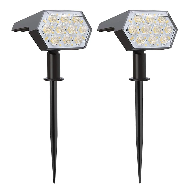 92 LED-zonneverlichting Buitenzonne-spotverlichting Buiten IP67 Waterdichte zonne-tuinverlichting 2 in 1 voor tuinveranda