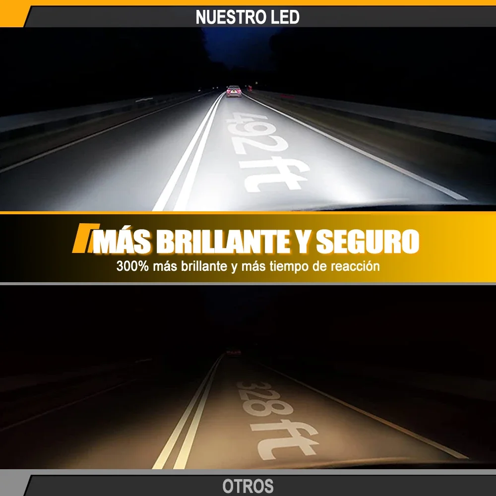 OVEHEL H7 Led سيارة العلوي لمبة Canbus 200 واط 1200000LM CSP H4 H13 مصابيح H11 HB3 9005 HB4 9006 H1 9012 Hir2 LED 12 فولت أضواء الضباب #5