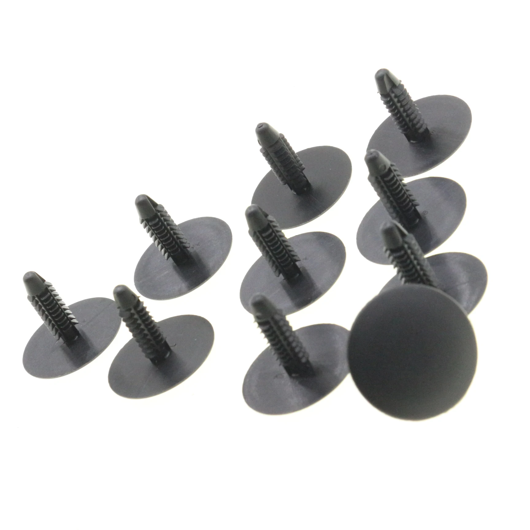 10 Uds. Clip de remache de retenedor de alfombra tipo empuje para Ford Sable 1996-2001 Taurus 1996-2019 N808370-S sujetador de nailon negro