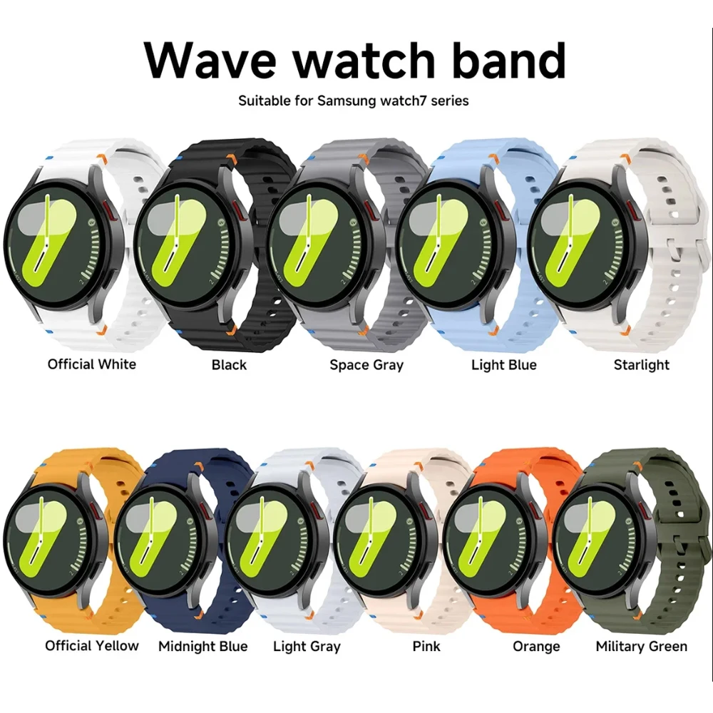 Bands for Samsung Galaxy Watch 7 / FE/ 6/5/5Pro/4/Watch6 4 Classic 20mm Original Silicone Correa Replacement Strap for Women Men