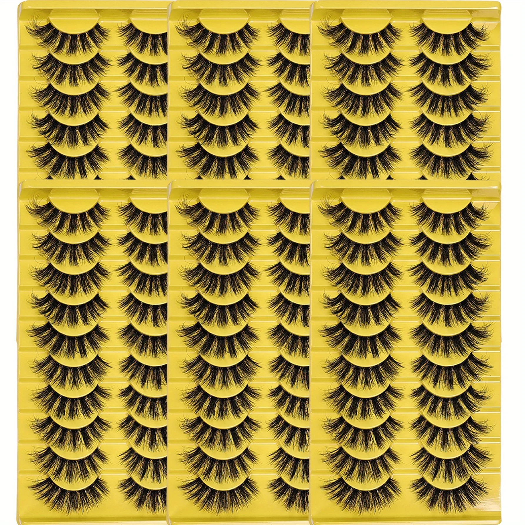 

60Pairs/6Pack 3D fluffy false eyelashes for dramatic fake eyelashes Messy False Eyelashes Fluffy Thick Lashes