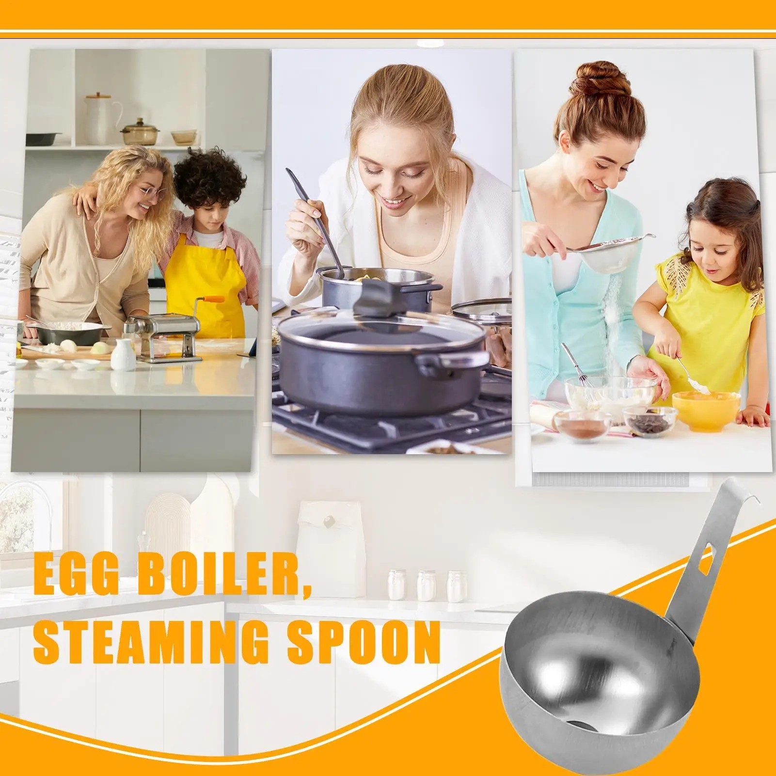 Hanging Handle Egg Cooker Poached Egg Maker Egg Boiler Steamer Water wave egg maker steaming spoon egg holder cooking tool