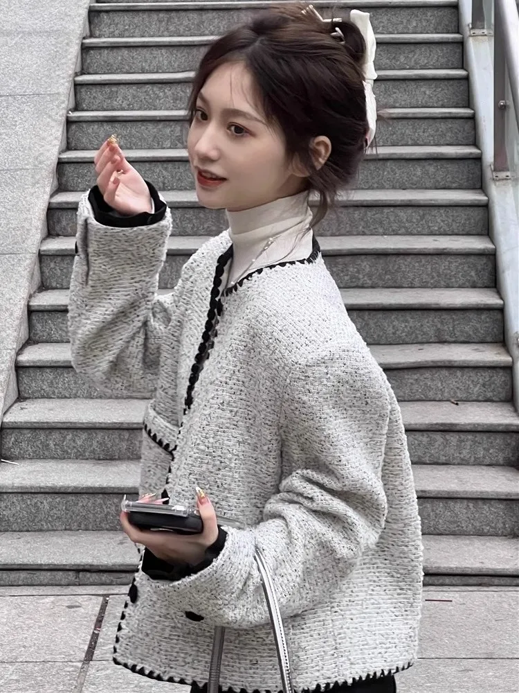 

French sle High Sense Graceful Short Outerwear Women Autumn New Small High end Socialite Temperament Cardigan Top