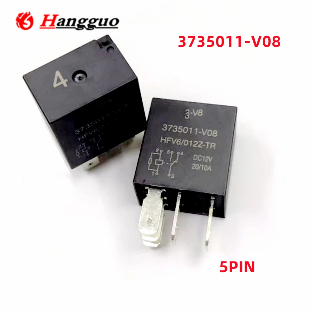 2PCS 5PCS/Lot Original 3735011-V08 20A 12V 5PIN HFV6/012Z-TR 3735040-K00-C2 4PIN For Great Wall Haval Automobile relay