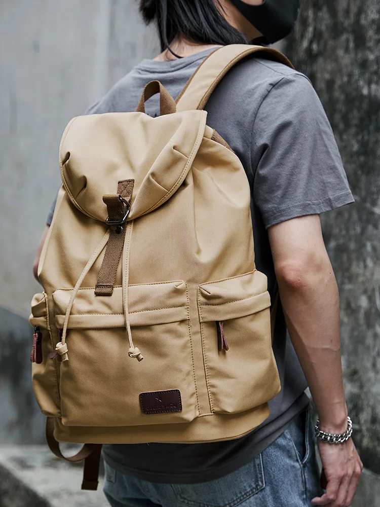 Men's high school backpack, niche design, travel backpack, summer backpack, college student backpack.
