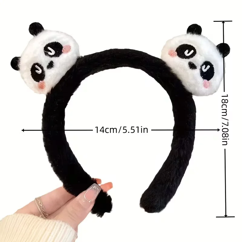 1 Süßes Panda-Plüsch-Haarband, Tier-Haarband, Geeignet für Make-up und Gesichtswäsche – Detail 1