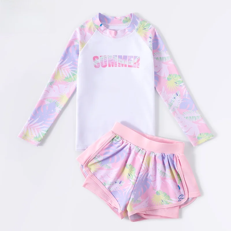 

Children's Swimming Suit Long Sve Warmth Preservation Girl's Swimming Set New 2025 Sle Baby Toddler Kids One-Piece Swimsuit