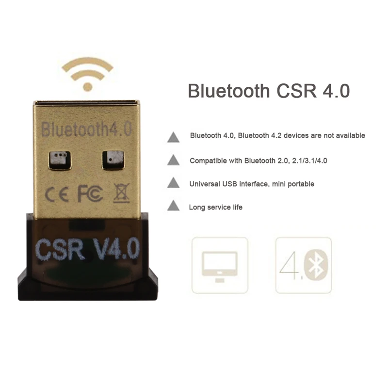 Mini USB Bluetooth Compatible Adapter V4.0 Dual Mode Wireless Dongle CSR 4.0 USB 2.0 Transmitter Audio Receiver for Windows