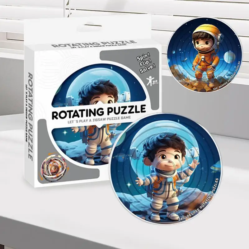 Rotierendes Puzzle, pädagogisches Puzzlespiel, Cartoon-Muster, pädagogisches Puzzlespiel für Jungen und Mädchen, lustiges Puzzle