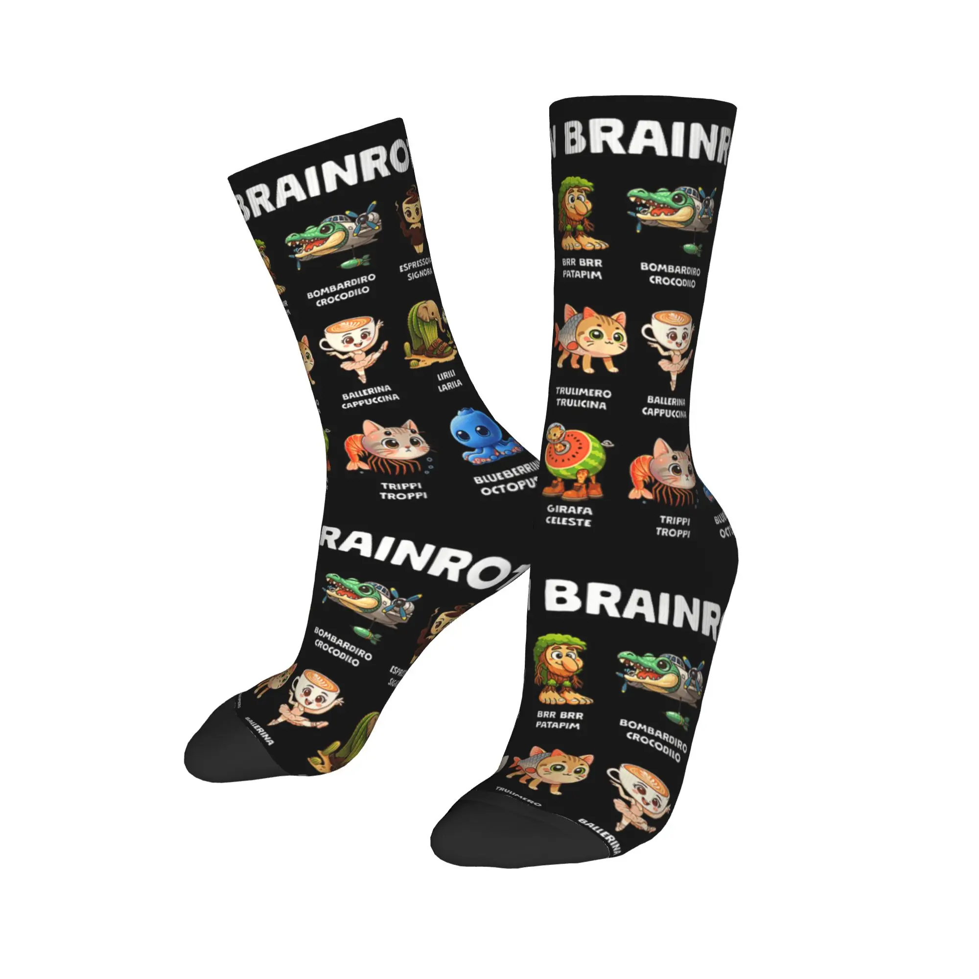 Types of Italian Brainrot Meme Character (4) Socks  Anti Bacterial Stockings Couple Warm Soft Outdoor Socks Modern Custom Socks