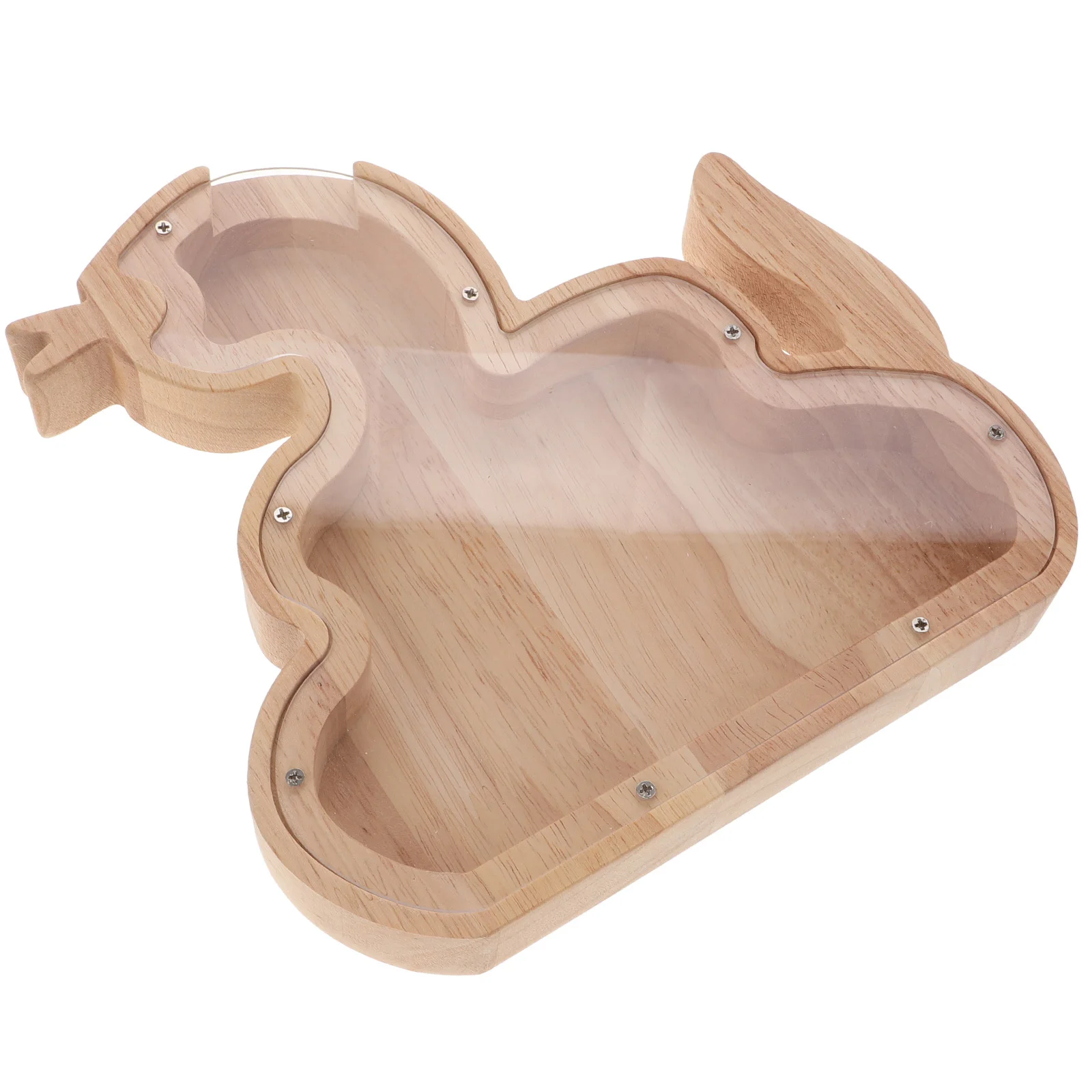 Tirelire en bois en forme de serpent pour garçons et filles, fenêtre de visualisation claire, rangement, tirelire en bois pour enfants