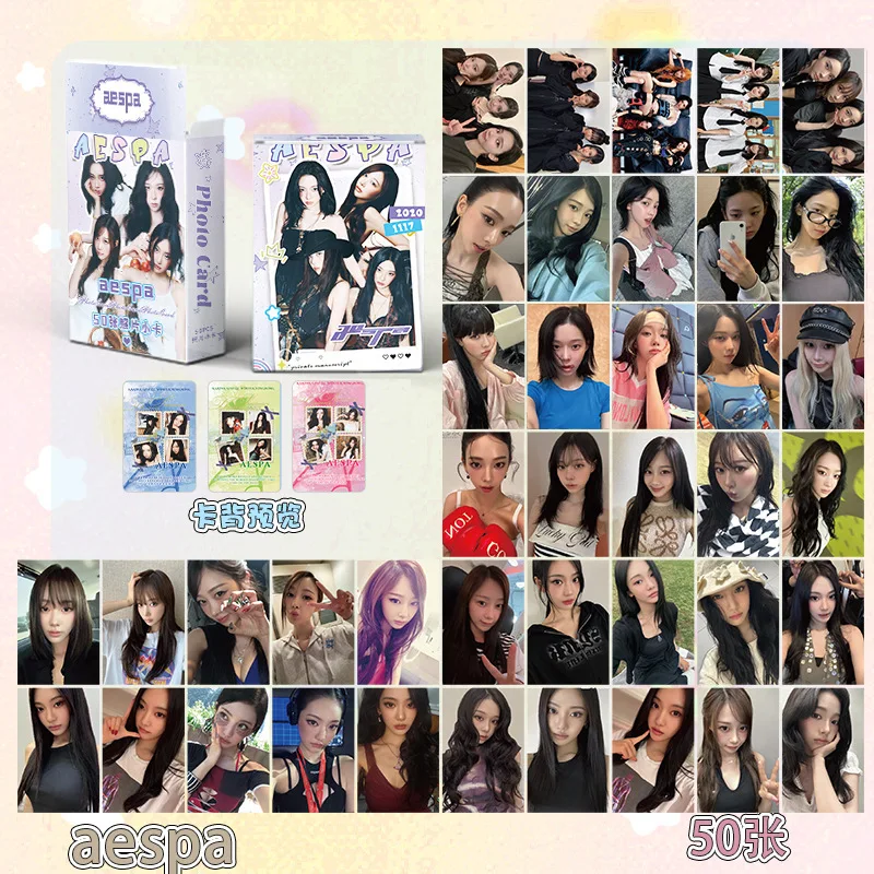 Aespas Sparkling Laser Holographic Lomo Cards Stylish Collectible Cards for Album Decoration & Collection