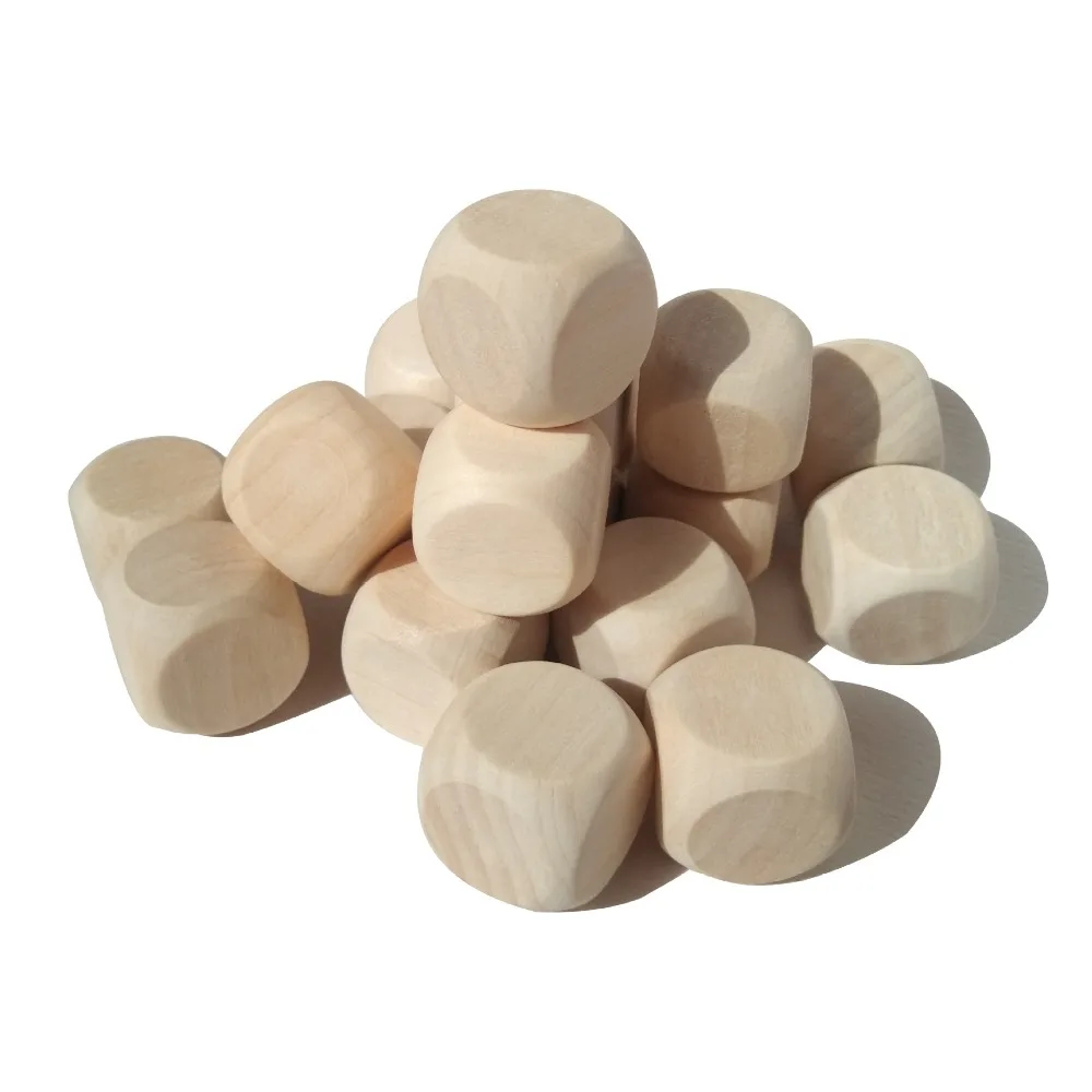 10pcs Blank Wooden Dice 30mm Wooden Creative Color Points Round Corners Wine Dice Mahjong Wooden Sieve Points DIY Dice