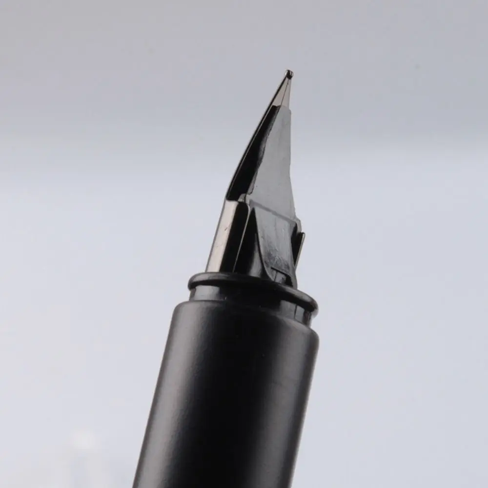 

Stainless Steel Fountain Pen Smooth Writing Black Silver Extra Fine Pen 0.38mm Ink Pens Calligraphy Pens Stationery