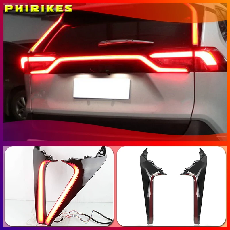 

2PCS Rear Pillar Light For Toyota RAV4 2019 2020 Car LED Rear Running Light Bumper Brake Light Dynamic Turn Signal Reflector