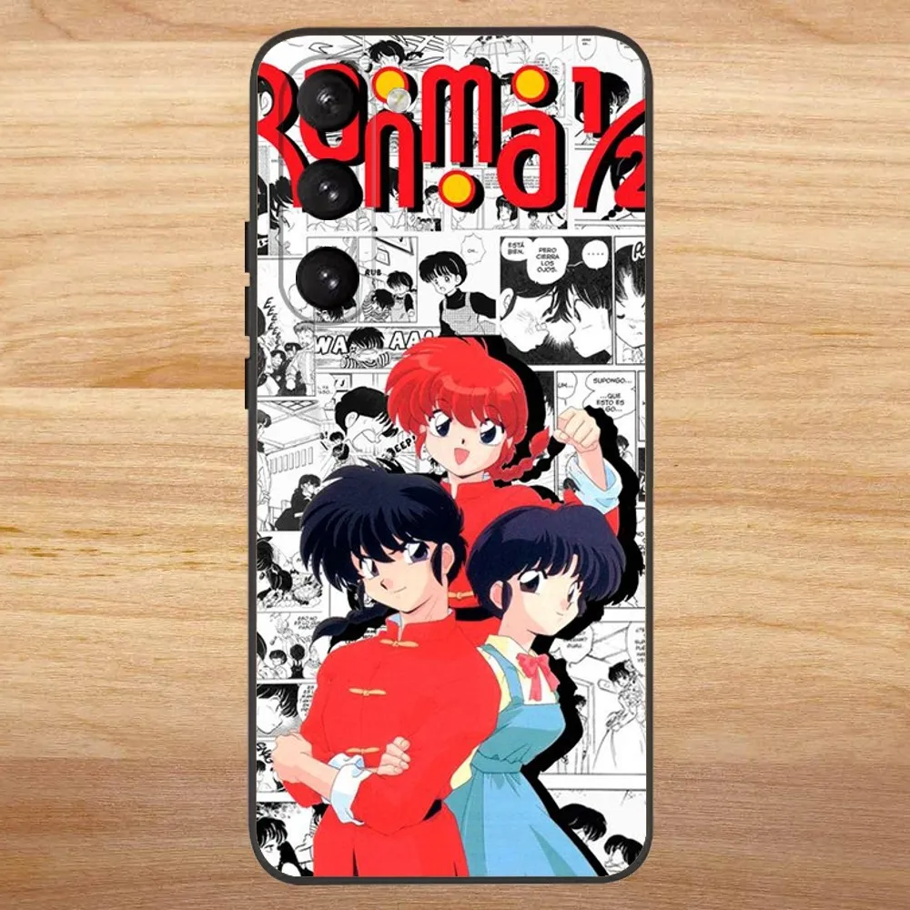 comics Ranma 1 2 Phone Case For Samsung S23,23,22,30,21,10,9,Note20 Ultra,Lite,Ultra,5G,Plus,FE,Black Soft Case