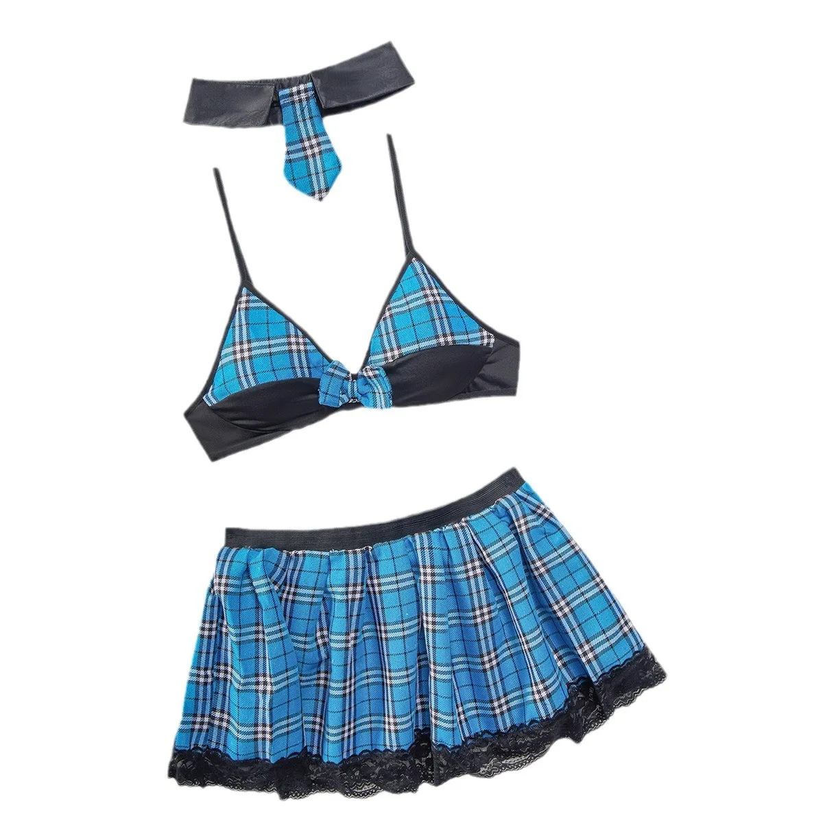 

Комплект эротического белья в клетку из 3 предметов