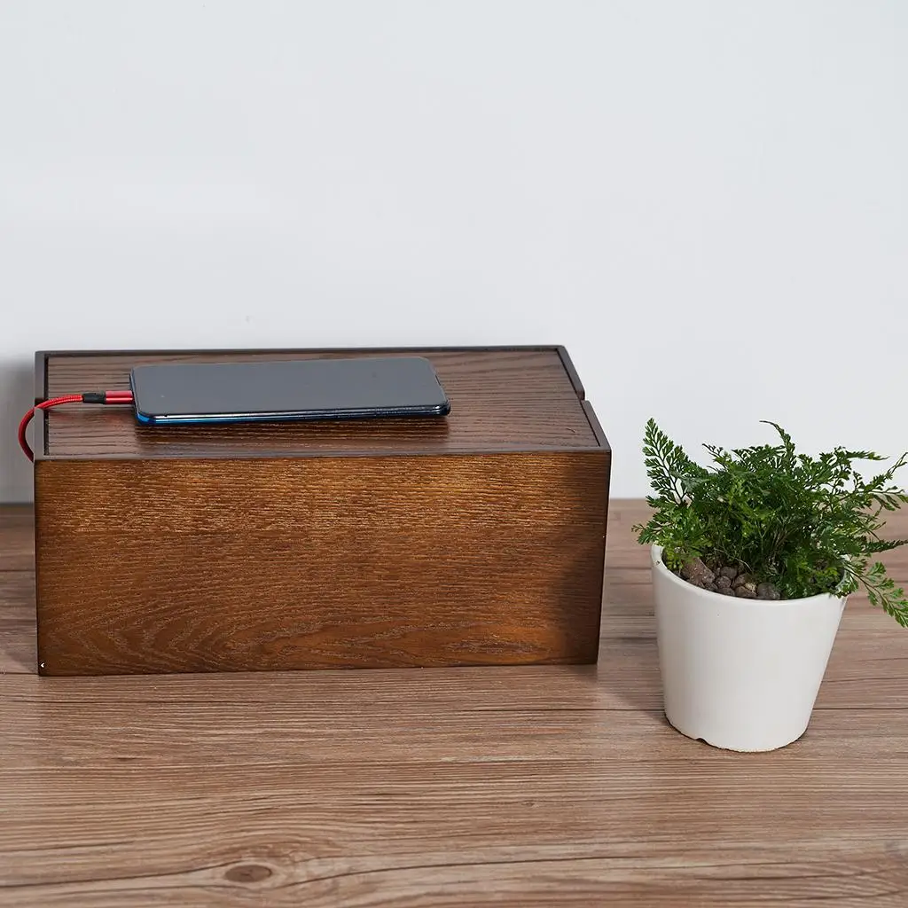 Wooden Cable Management Box: Unproven Desk Organizer #6