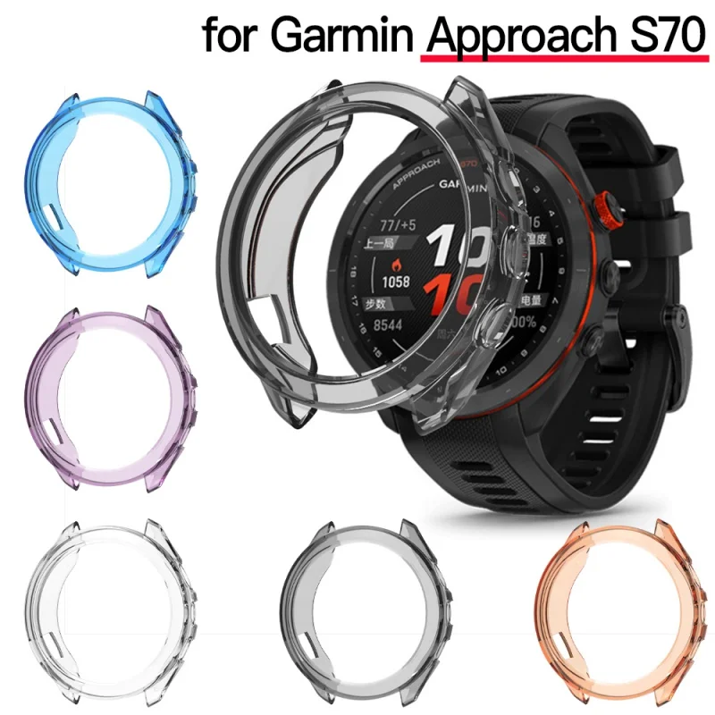 Funda protectora de TPU para Garmin Approach S70, accesorios de 42mm y 47mm, parachoques envolvente