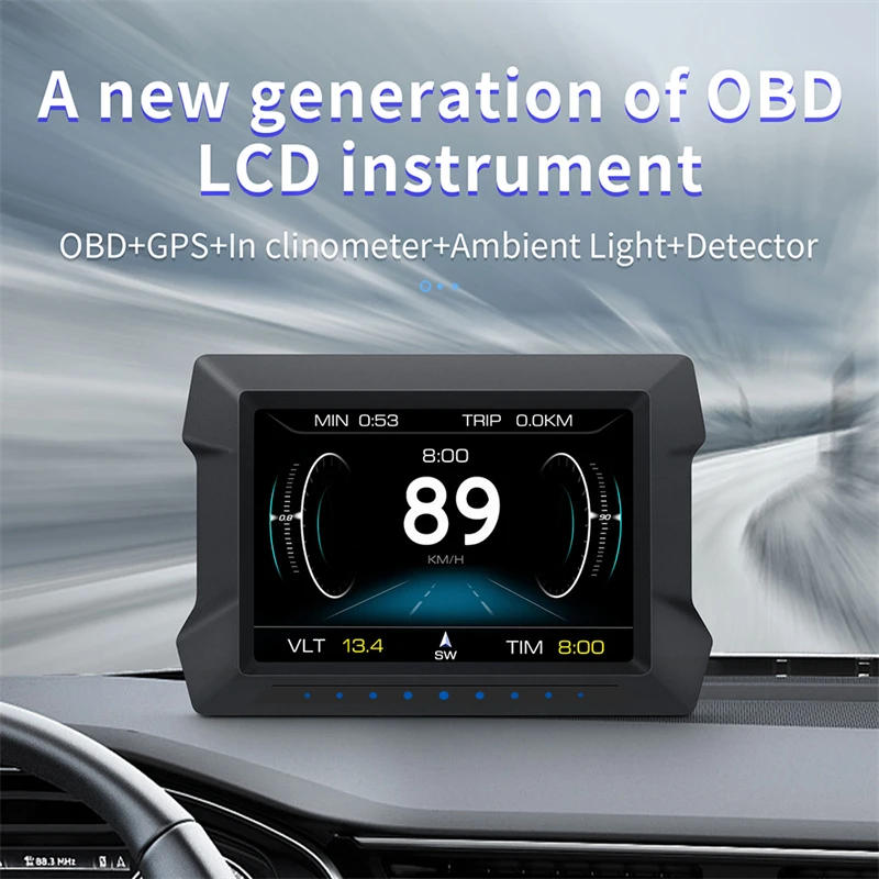 OBD GPS HUD Display G22 Head Up Display Car Speedometer Water Temperature Overspeed Voltage Alarm Slope Meter 12 Languages