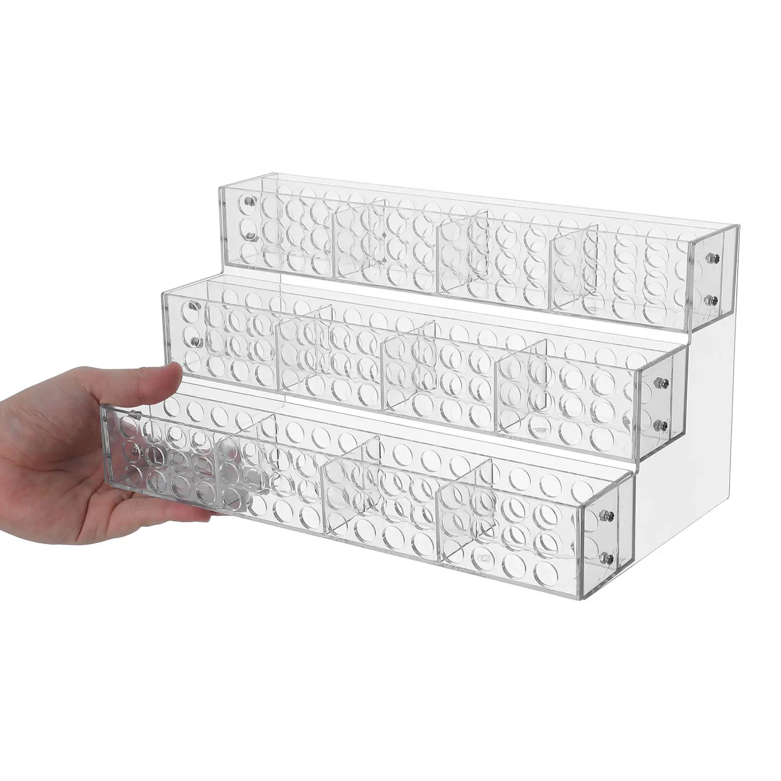 acrylic-144-slot-clear-pen-stand-tiered-desktop-organizer-makeup-brush-holder-pencil-display-rack-art-paint-brush-storage