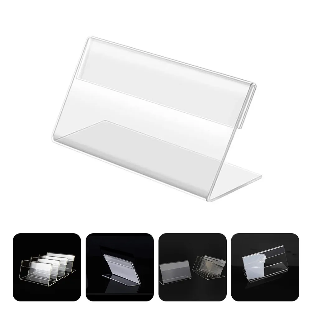 20Pcs Elegant Acrylic Mini Desktop Price Display Holder for Product Merchandise Label Sign Stand Retail Store Market Counter