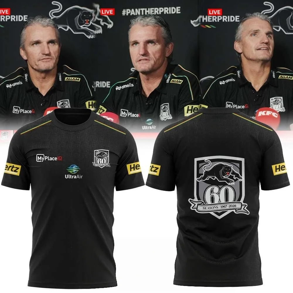 2026 New Panthers 60th Anniversary Commemorative T-shirt Shirt 3D Quick Drying Sports Men's T-shirt