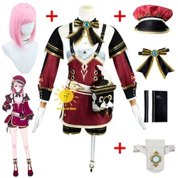 Charlotte Cosplay Genshin Impact Cosplay Costume Anime Game Uniform Charlotte Wig Skirt Clothing Halloween Party Gifts for Women