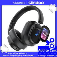Siindoo Hybrid Wireless Headphone, JH-ANC930Plus Active Noise Cancelling Headphones With Multi Magnetic Touch Control LED Screen