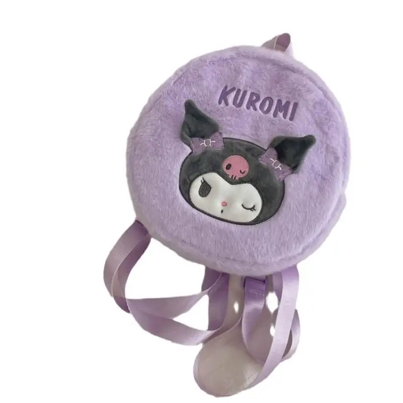 Dessin animé mignon Kawaii Sanrioed Kuromi ma mélodie cannelle sac automne/hiver en peluche épaule oeuf sac mignon sac à dos