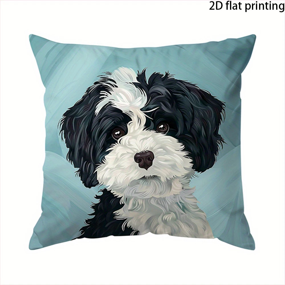 

2D Flat-1PC Cute Havanese Dog Throw Pillow Cover ,Suitable for beds, sofas, lounge chairs, home decoration.