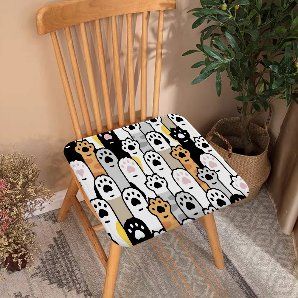 Cartoon Cute Cats Background Decorative Chair Mat Soft Pad Seat Cushion For Dining Patio Home Office Indoor Outdoor Garden Mat