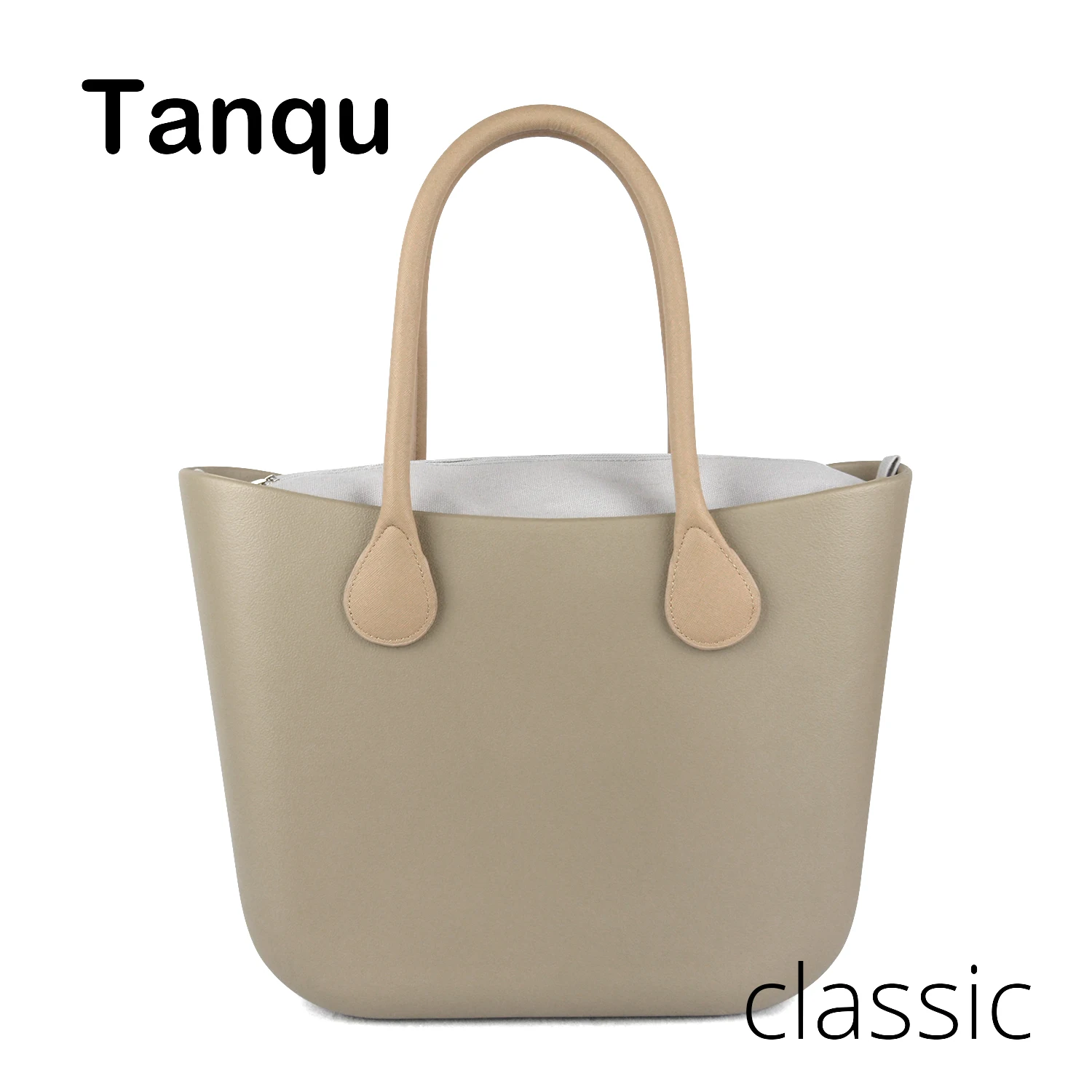 

New TANQU Classic EVA Bag with Insert Inner Pocket Colorful Handles Silicon Rubber Waterproof Women Handbag Obag Style