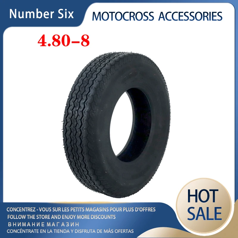 High Quality 4.80-8 Tubeless Tire Thickened Wear Resistant Vacuum Tire 400-8 Inch Road Trailer Tire Vacuum Tire