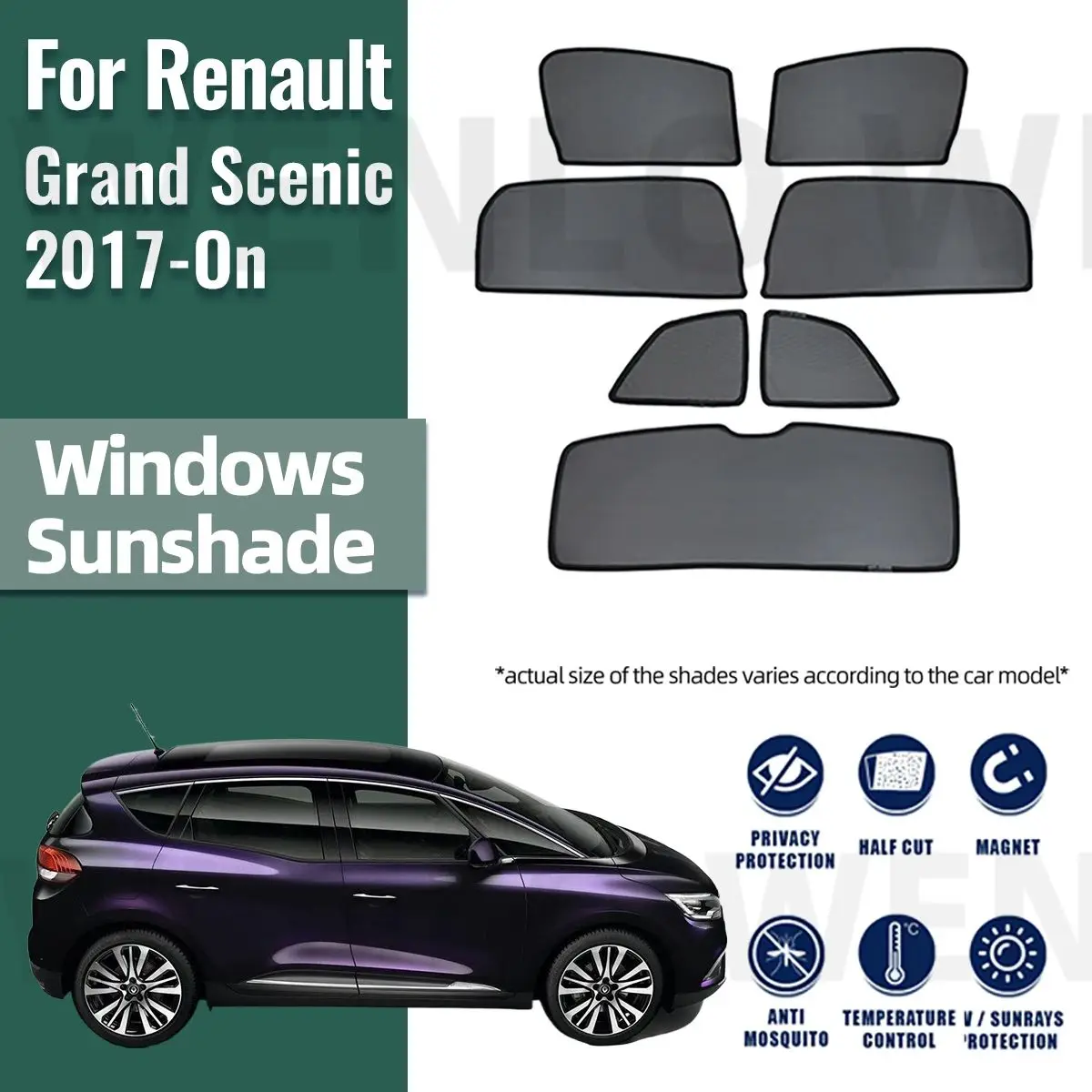 For Renault Grand Scenic 2017-2020 2021 2022 Car Sunshade Shield Front Rear Windshield Curtain Side Baby Window Sun Shade Visor