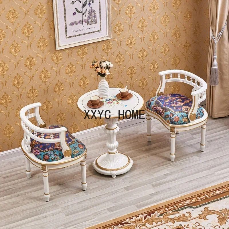 Couch round Tea Table Combination Real Living Room Lover Leisure round-Backed Armchair Sofa Chair
