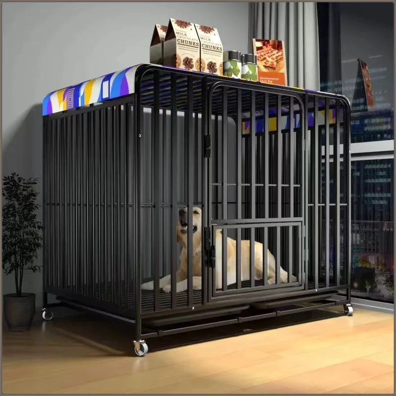 

Dog Cage Six-sided Full Tube Large Dog Cage Bold Medium Dog Cage Golden Retriever Labrador Indoor With Toilet