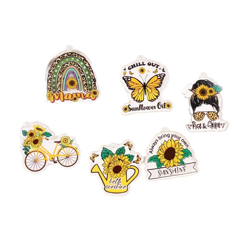 

Wholesale 50pcs/lot color pattern print cartoon flowers shape acrylic beads diy jewelry garment hair accessory
