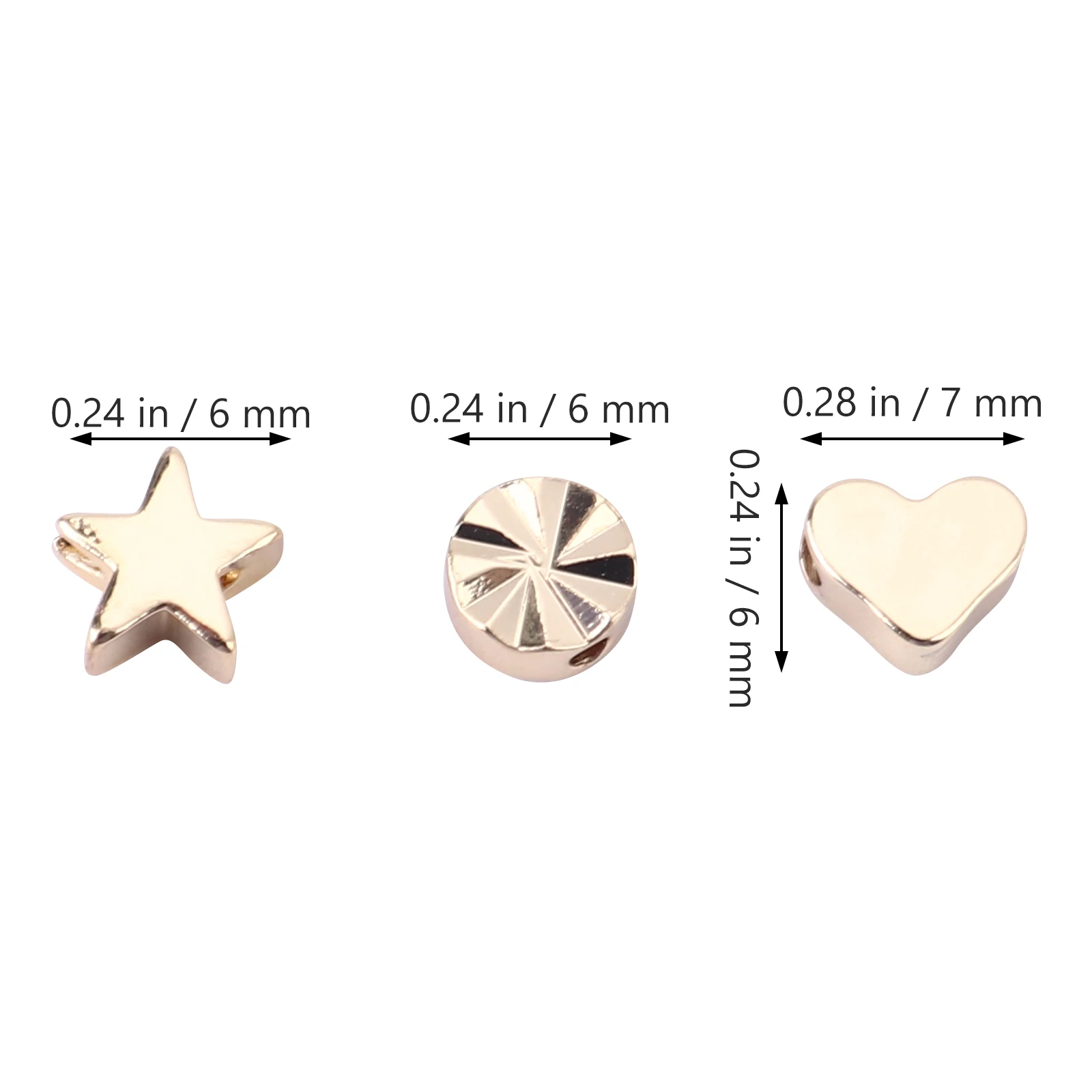

90 Pcs Copper DIY Bracelet Star Bracelet Copper Beads Jewelry Diy Beads Making Glossy H made Decorations